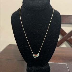 Stella & Dot Gold Necklace with Multicolor Charms